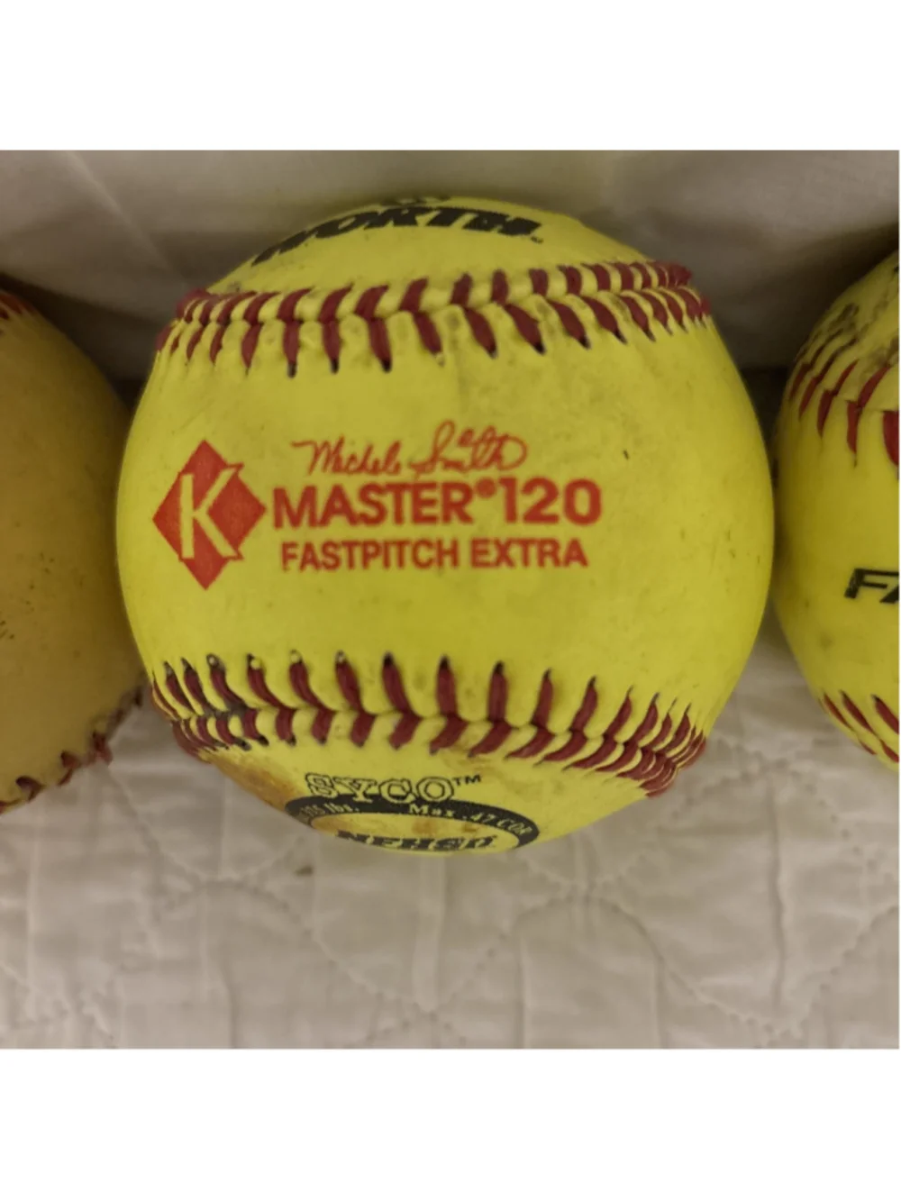 Lot Of 3 Fastpitch Softballs Wilson & Worth